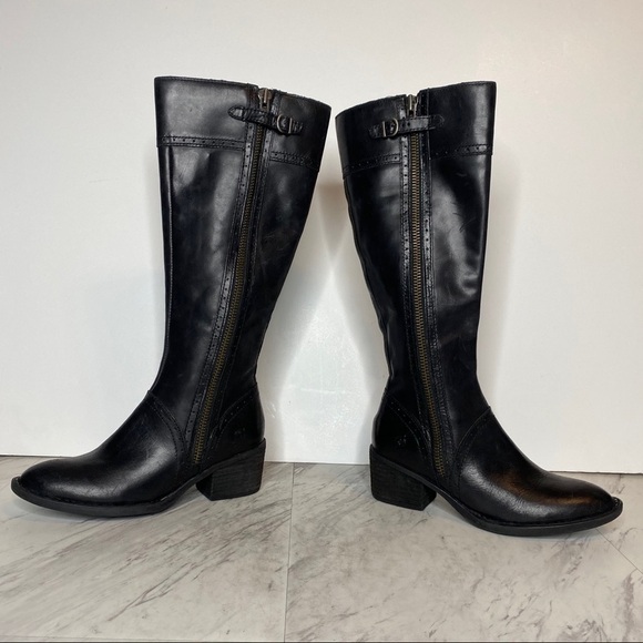 Born Poly Black Leather Tall Riding Boot 6.5M - Picture 9 of 14